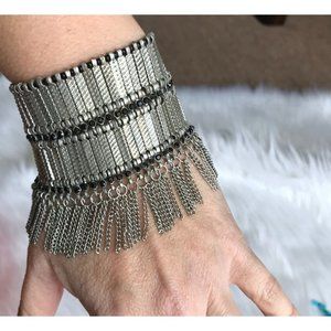 Anthropologie | Shiraleah Jewelry Reverie Silver Steel Metal & Black Beads State